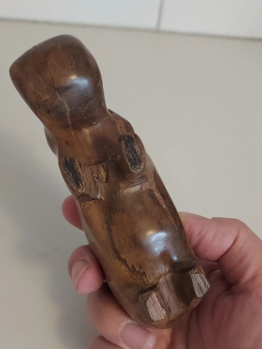 Hippo Figurine Carved Wood 5